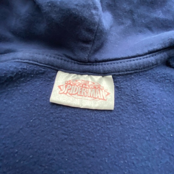 Marvel Hoodie Boys 12-18 Months Blue Graphic Zip-up Spider-Man Sweatshirt - Picture 2 of 10